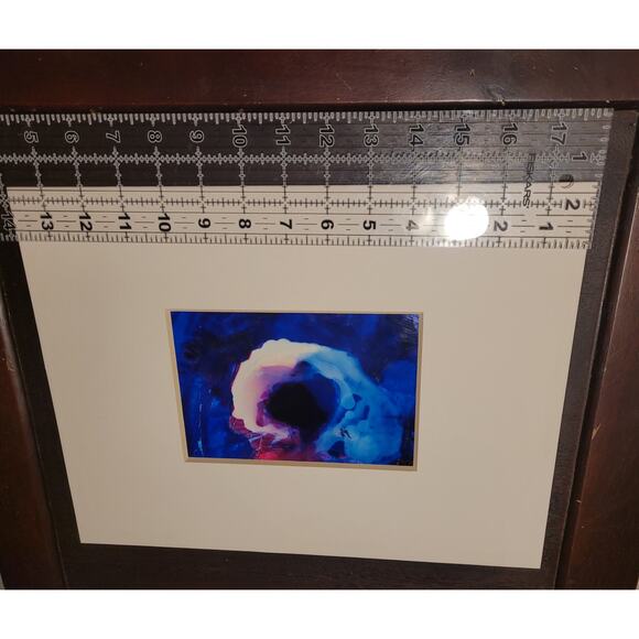 Abstract Wall Art Painting on Photo Paper by Local Artist in Purples and Blues - Picture 6 of 6